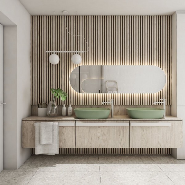 Łazienka z wanną i prysznicem w kolorach natury!