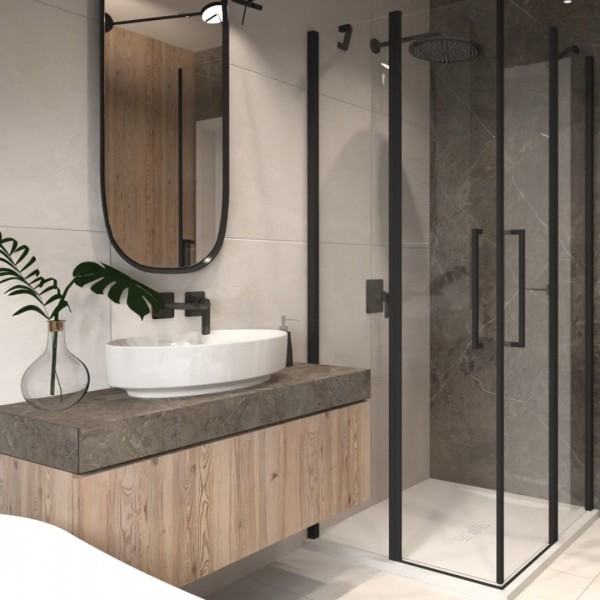 Przytulna łazienka na poddaszu w drewnie i kamieniu!