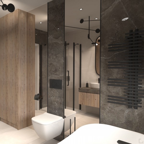 Przytulna łazienka na poddaszu w drewnie i kamieniu!