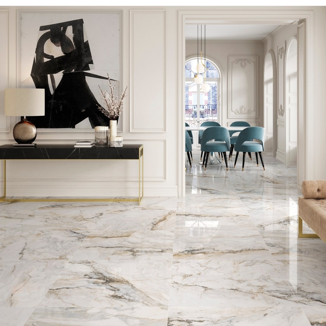 Inspiracje z płytkami marmuropodobnymi Egen Miracle Gold!