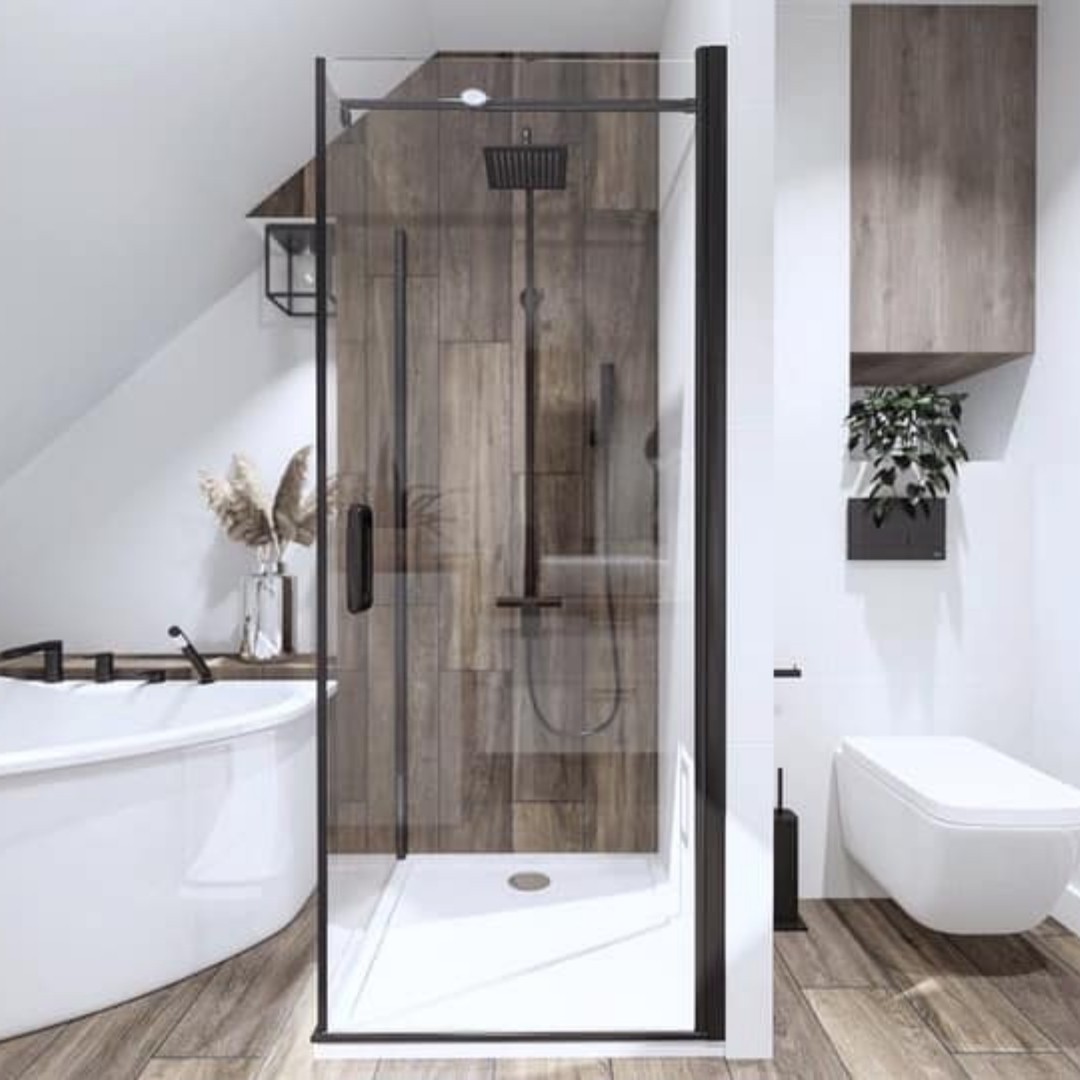 Łazienka na poddaszu z narożną wanną i prysznicem!