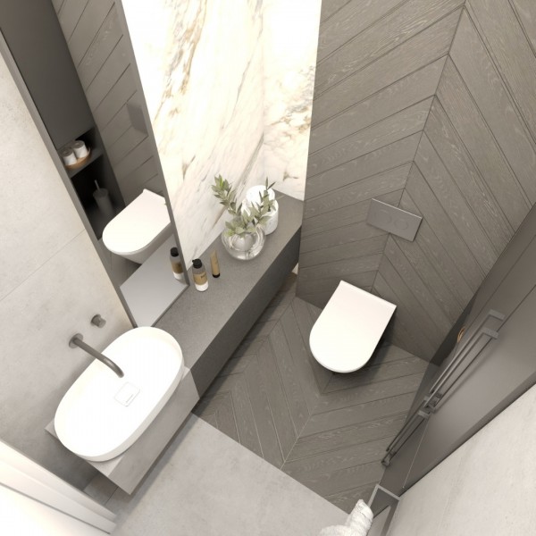 Nowoczesna toaleta w odcieniach szarości!