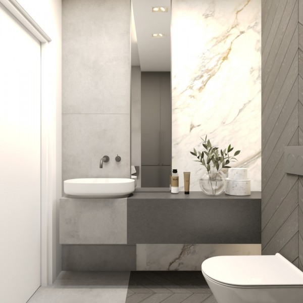 Nowoczesna toaleta w odcieniach szarości!