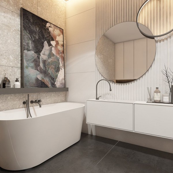 Mała łazienka z wanną wolnostojącą przyścienną!