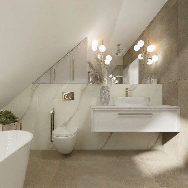 Łazienka na poddaszu w stylu Art Deco!