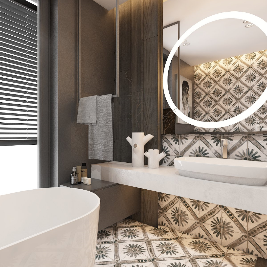 Łazienka z płytkami w stylu retro!