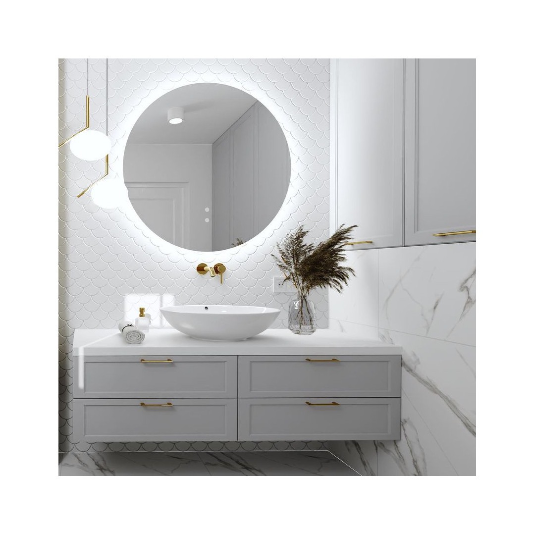 Projekt złotej łazienki z prysznicem!