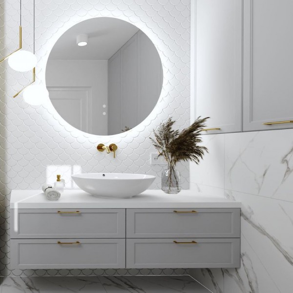 Projekt złotej łazienki z prysznicem!