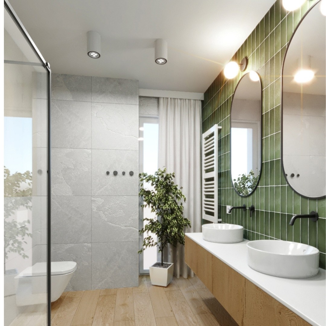 Nowoczesna łazienka z czarną kabiną prysznicową!