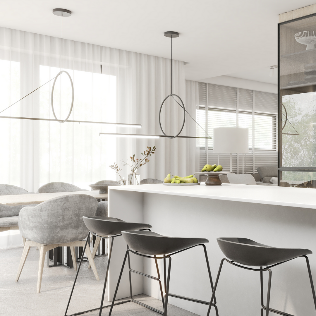 Projekt kuchni z płytkami marmuropodobnymi!