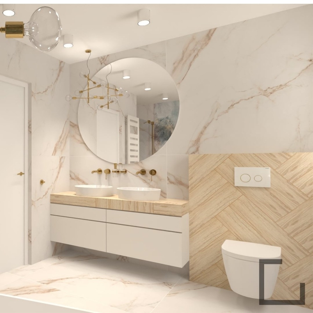 Łazienka w stylu glamour z wanną wolnostojącą!