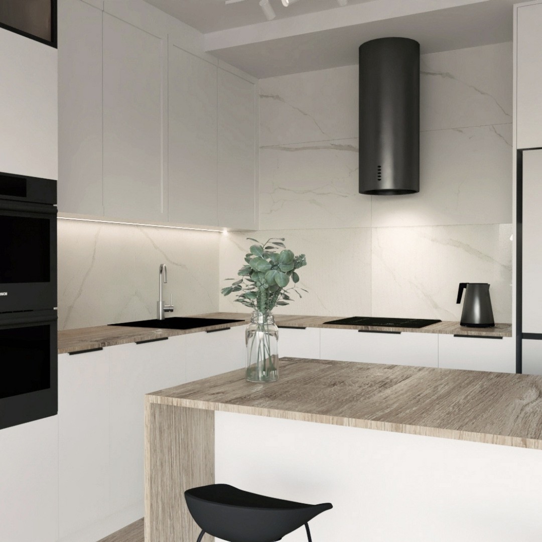 Projekt kuchni połączonej z salonem!