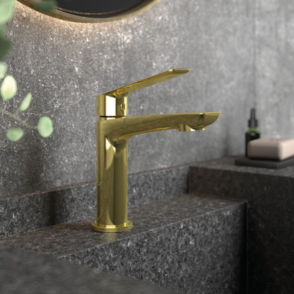 Łazienkowe inspiracje ze złotymi bateriami Vedo Desso Oro!