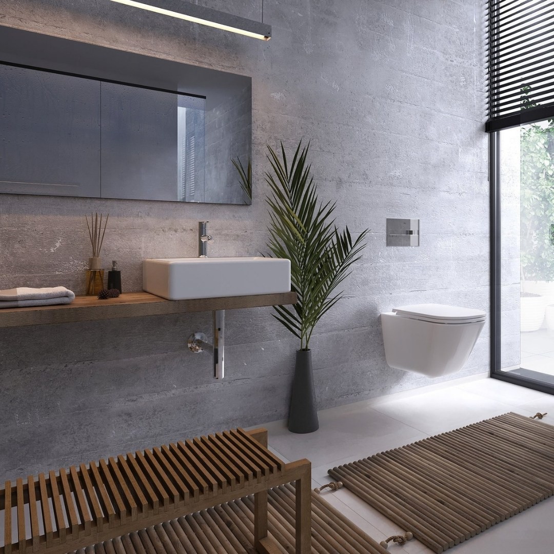 Nowoczesna łazienka z modną deską WC slim Roca!