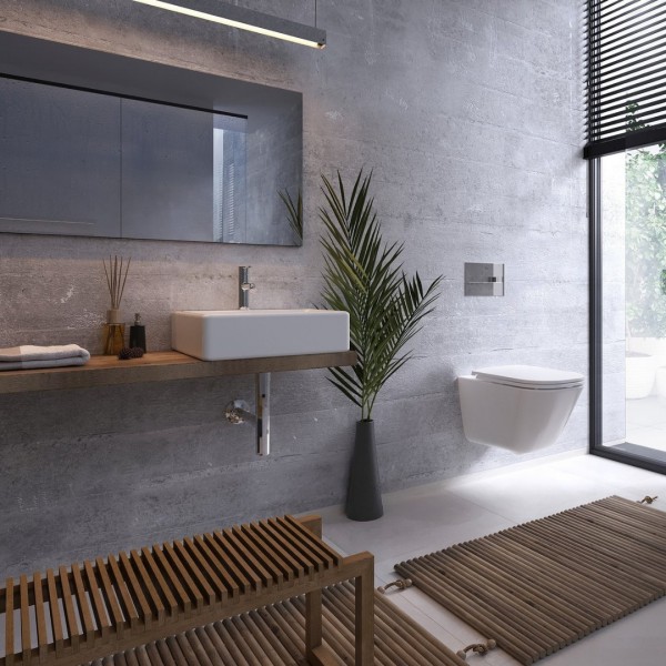 Nowoczesna łazienka z modną deską WC slim Roca!