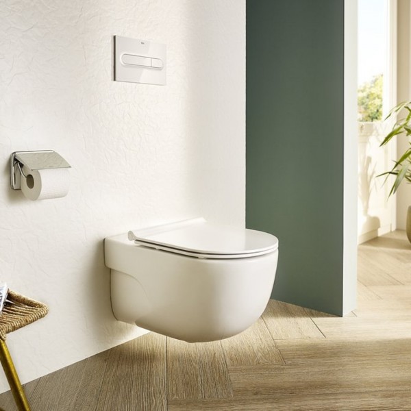 Nowoczesna łazienka z modną deską WC slim Roca!