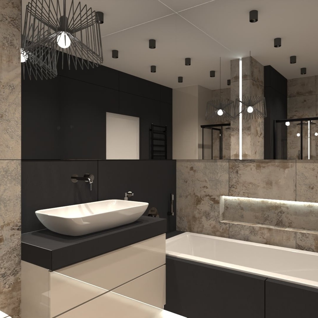 Elegancka łazienka z grafitową armaturą!