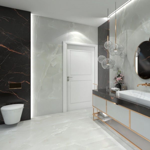 Projekt łazienki na poddaszu w stylu glamour!