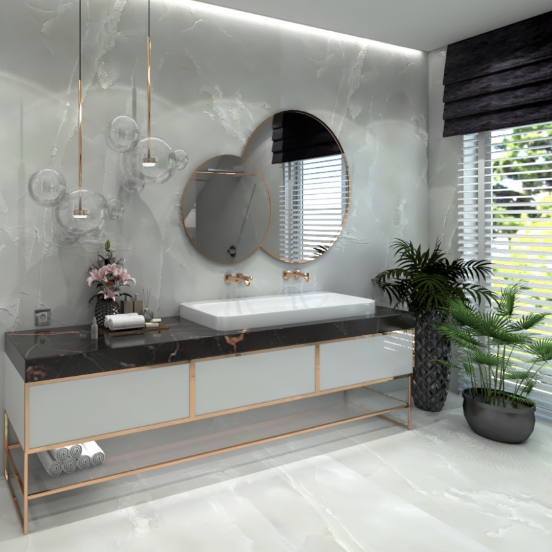 Projekt łazienki na poddaszu w stylu glamour!