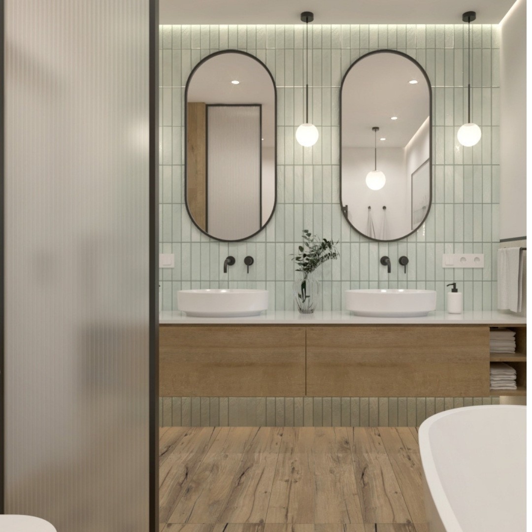 Łazienka z czarnymi bateriami łazienkowymi Giulini Giovanni Futuro!