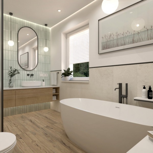 Łazienka z czarnymi bateriami łazienkowymi Giulini Giovanni Futuro!