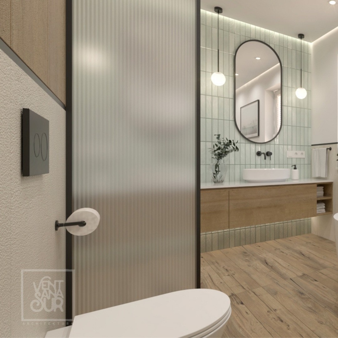 Łazienka z czarnymi bateriami łazienkowymi Giulini Giovanni Futuro!