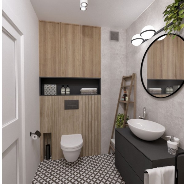 Mała łazienka w bloku z wanną!