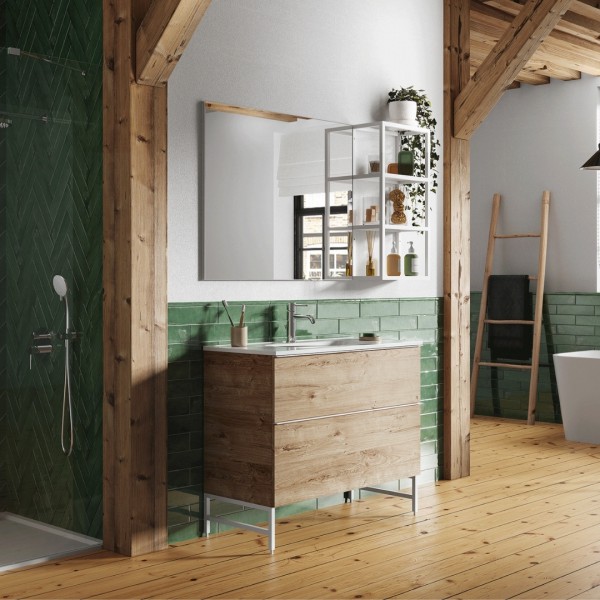 Aranżacja łazienki z szafką pod umywalkę Elita Look Dąb Canela!