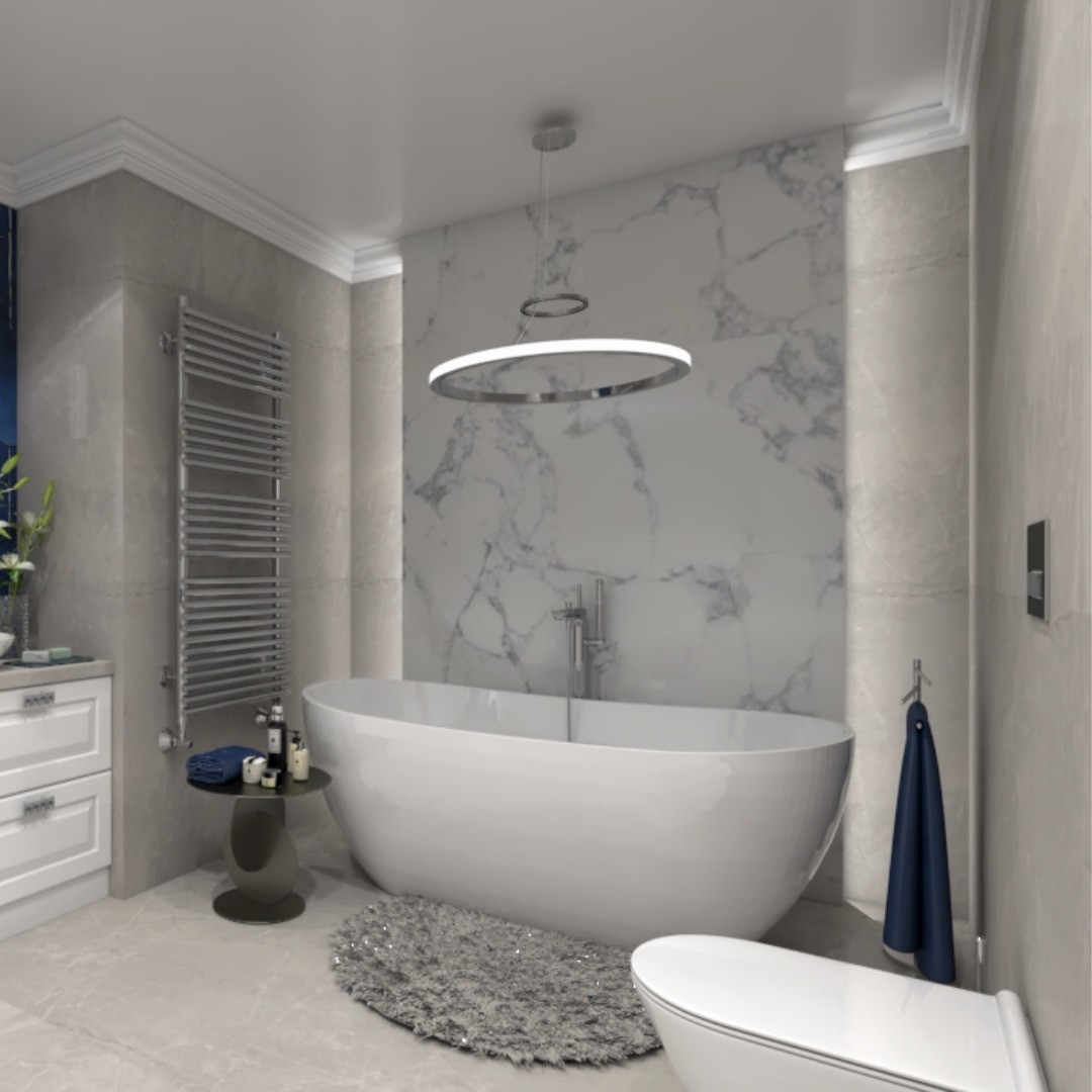 Klasyczny pokój kąpielowy z wanną wolnostojącą!