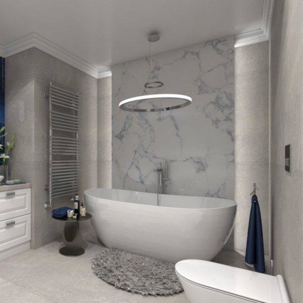 Klasyczny pokój kąpielowy z wanną wolnostojącą!