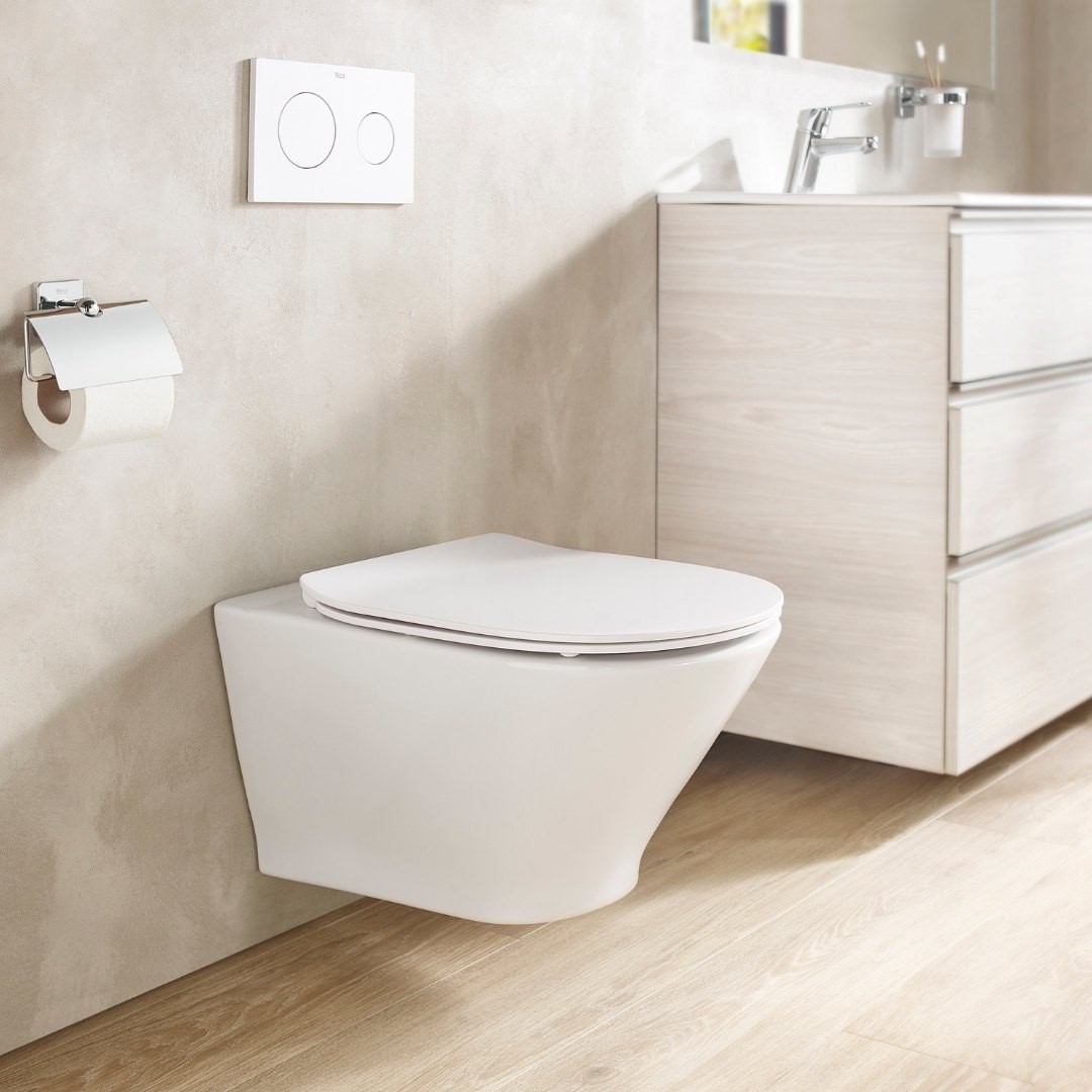 Nowoczesna łazienka z ceramiką i meblami łazienkowymi Roca Gap Round!