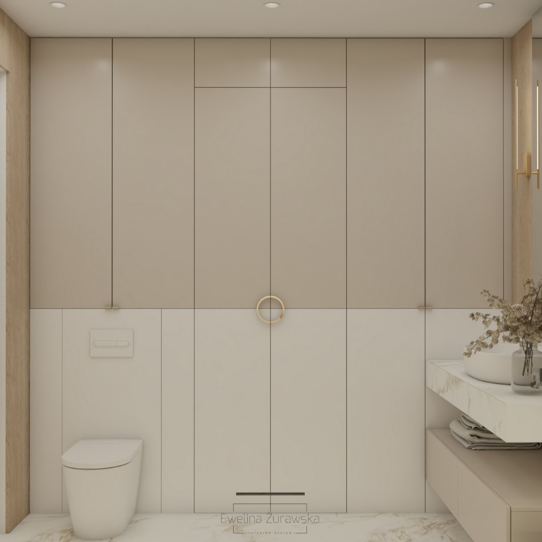 Złota kabina prysznicowa w małej łazience!