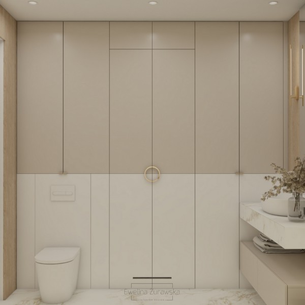 Złota kabina prysznicowa w małej łazience!