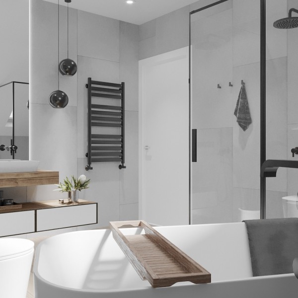 Nowoczesna łazienka na poddaszu z wanną wolnostojącą!