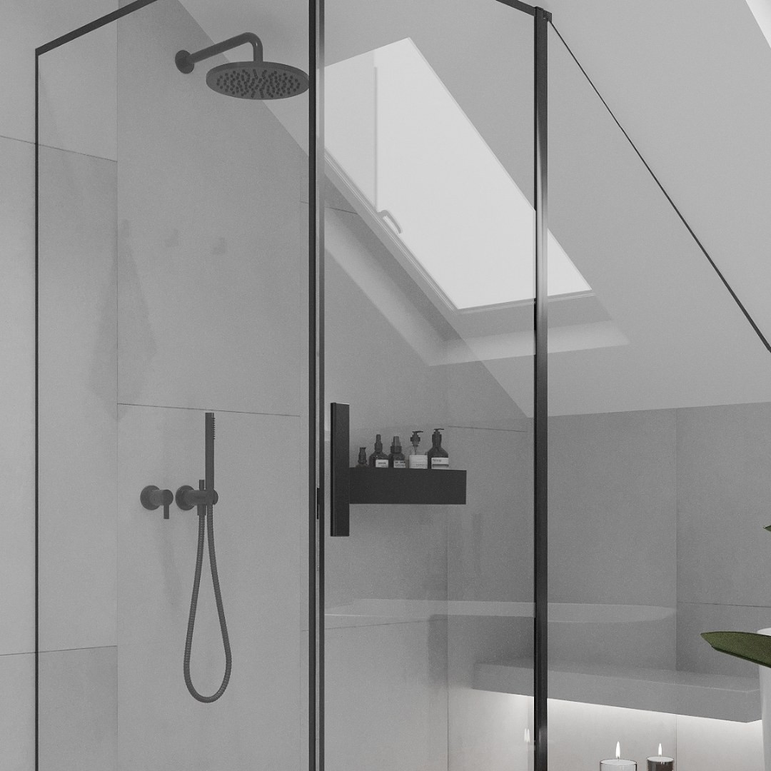 Nowoczesna łazienka na poddaszu z wanną wolnostojącą!