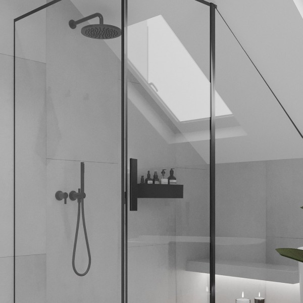 Nowoczesna łazienka na poddaszu z wanną wolnostojącą!