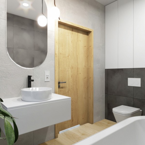 Nowoczesna łazienka z zasłonami!