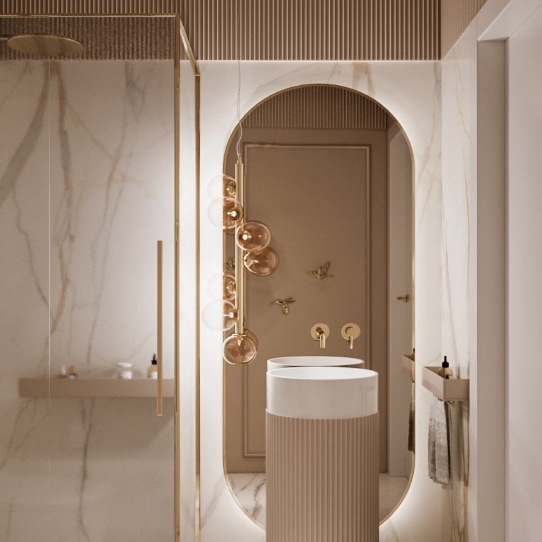 Złota łazienka w stylu glamour!