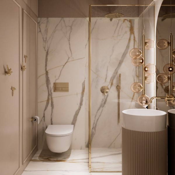 Złota łazienka w stylu glamour!