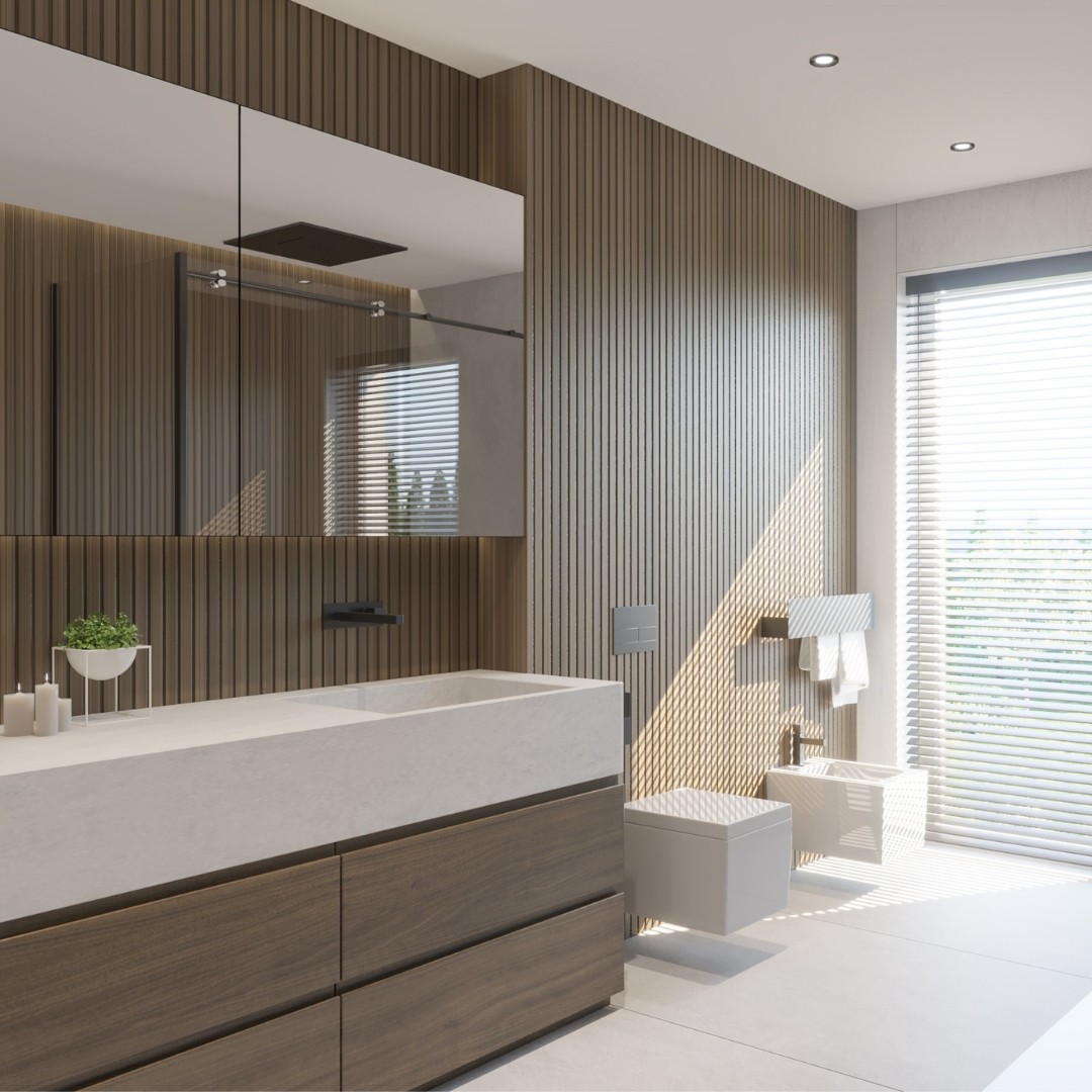 Nowoczesna łazienka w naturalnych barwach!