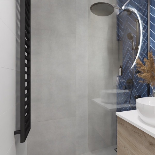 Mała łazienka w bloku z kabiną prysznicową walk-in!