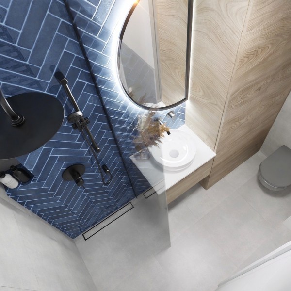 Mała łazienka w bloku z kabiną prysznicową walk-in!