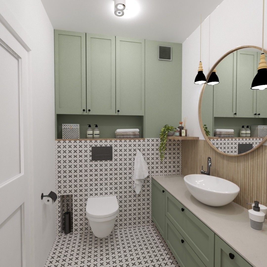 Pastelowa łazienka w bloku!