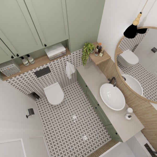 Pastelowa łazienka w bloku!