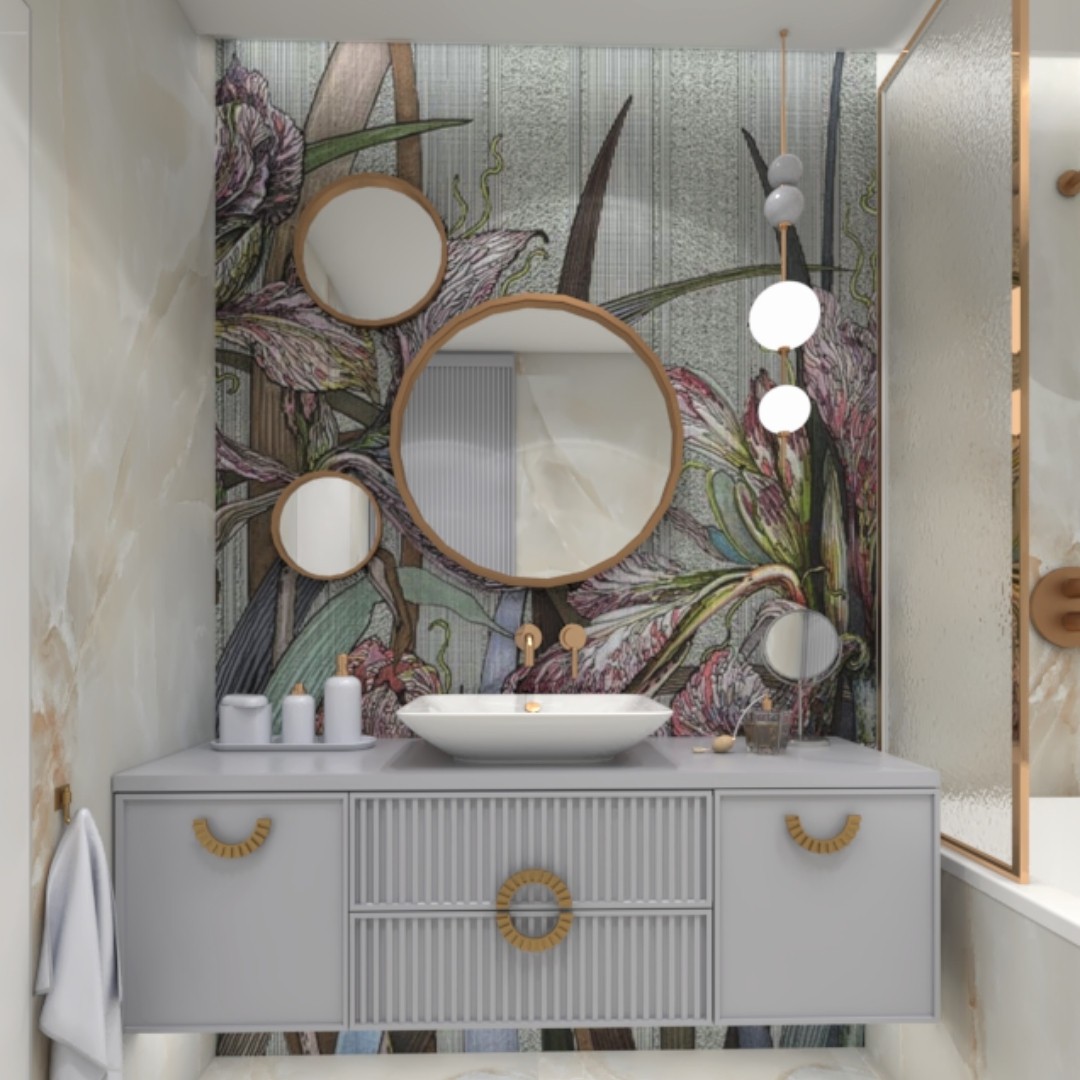 Łazienka z motywem kwiatowym!