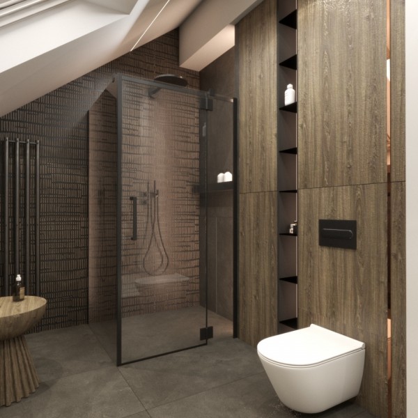 Elegancka łazienka na poddaszu!