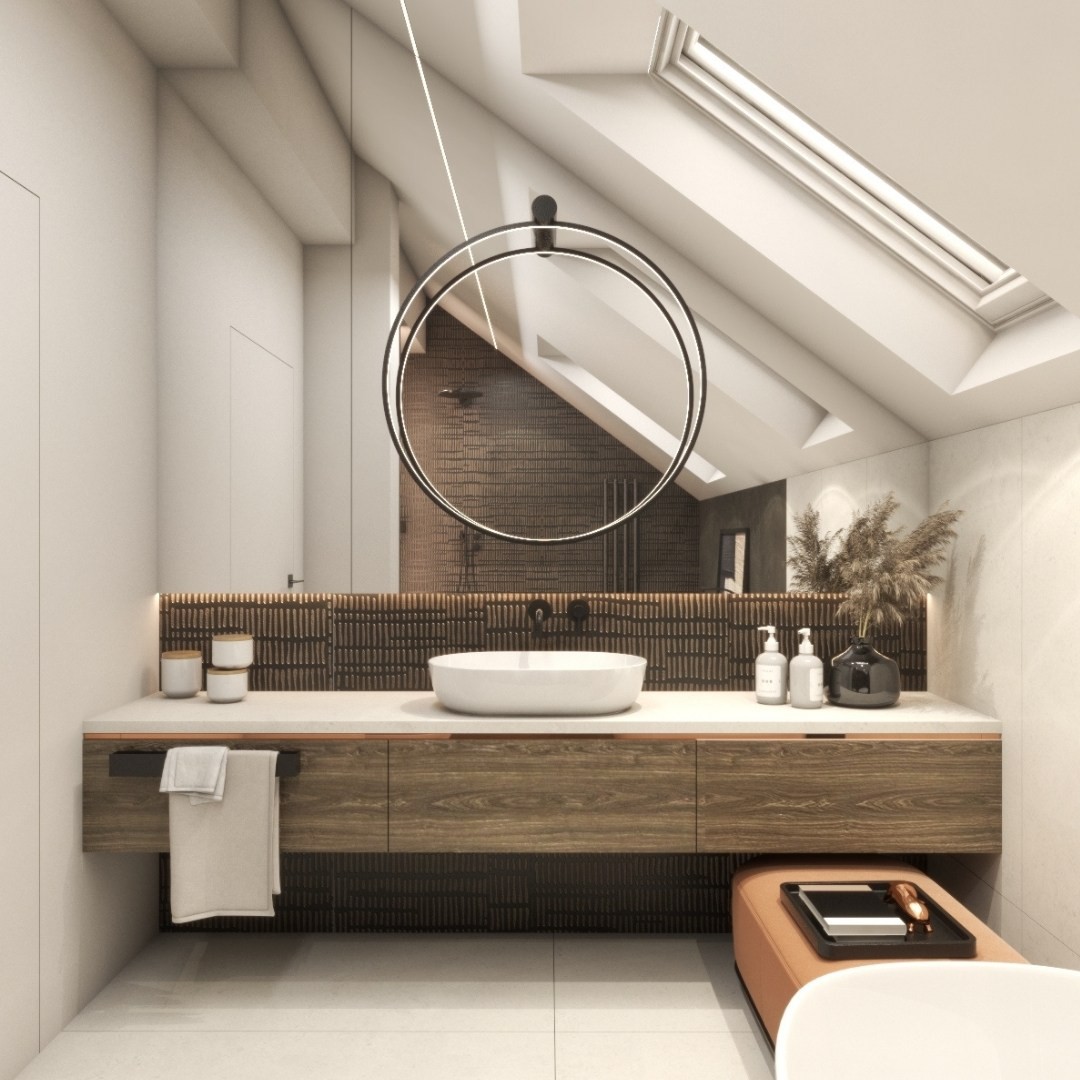 Elegancka łazienka na poddaszu!