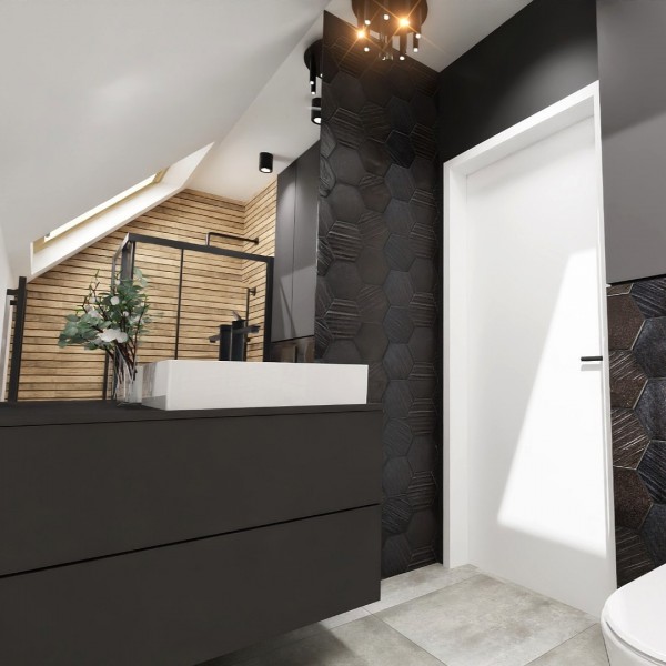 Mała łazienka na poddaszu z prysznicem!