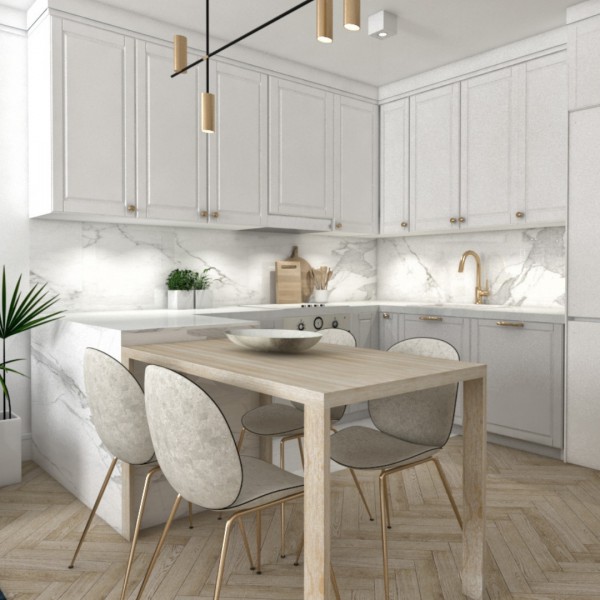 Złota bateria kuchenna w nowoczesnej kuchni!