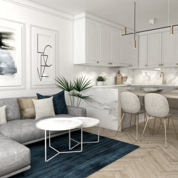 Złota bateria kuchenna w nowoczesnej kuchni!